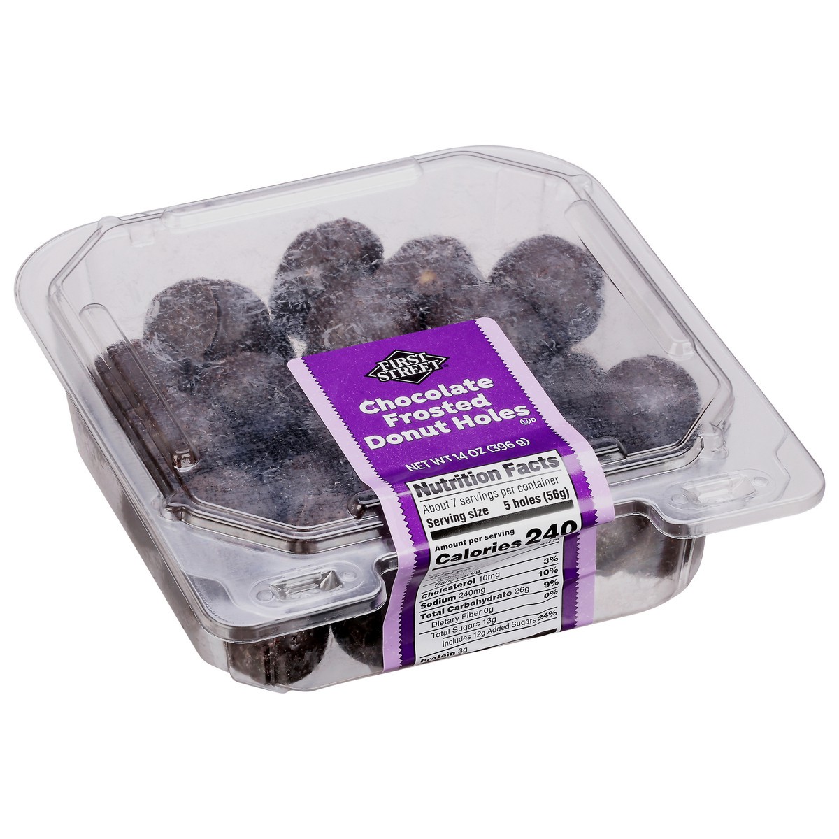 slide 8 of 13, First Street Frosted Donut Holes, 14 oz