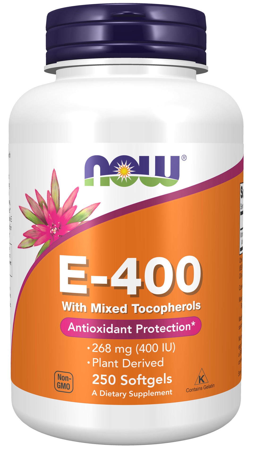 slide 1 of 4, NOW Vitamin E-400 With Mixed Tocopherols - 250 Softgels, 250 ct