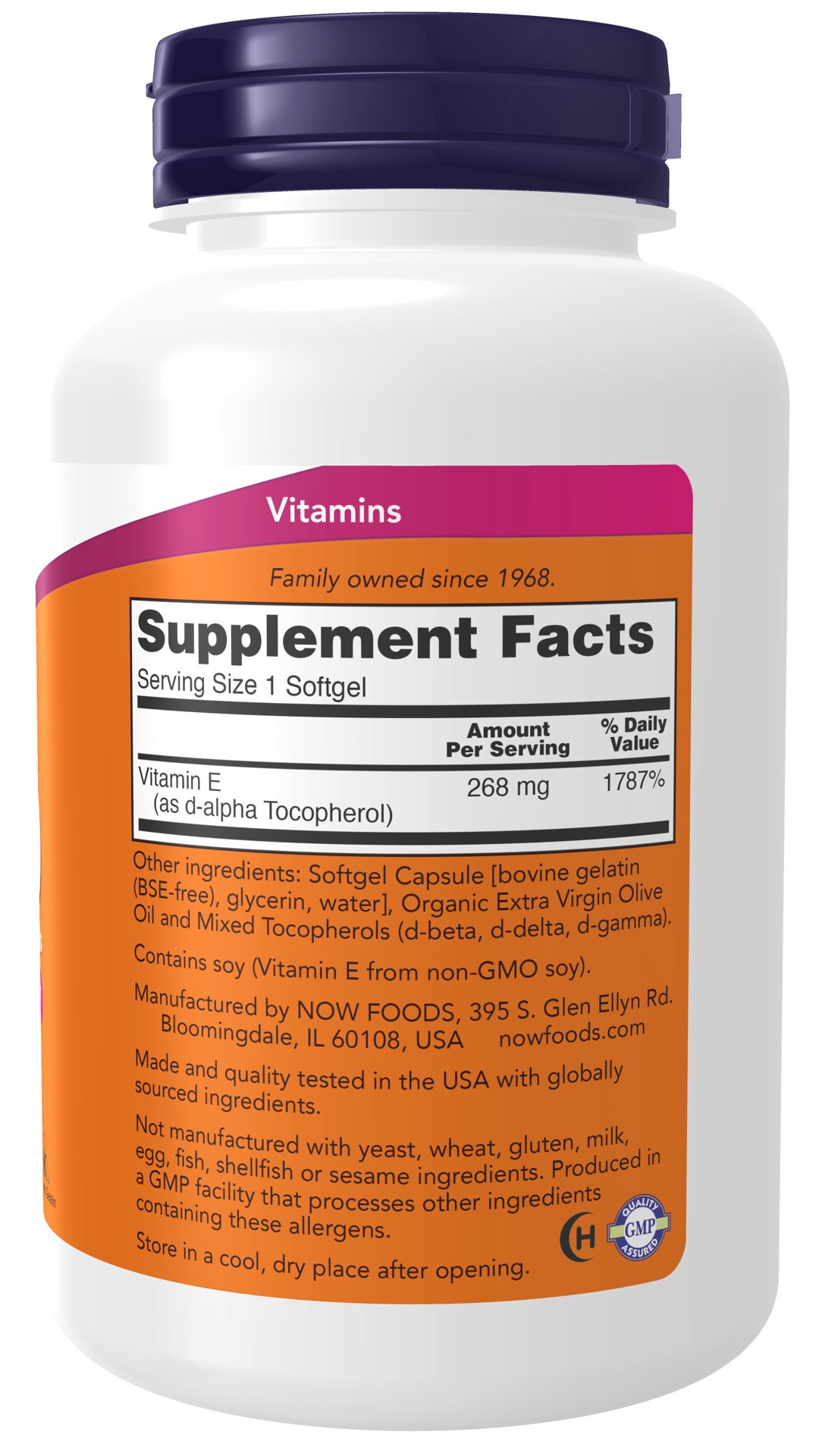 slide 3 of 4, NOW Vitamin E-400 With Mixed Tocopherols - 250 Softgels, 250 ct