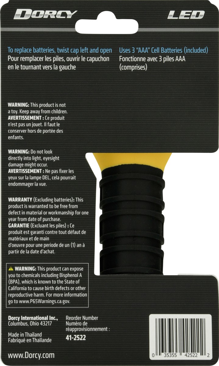 slide 9 of 9, DORCY 3Aaa Led Floating Flashlight Yellow, 1 ea