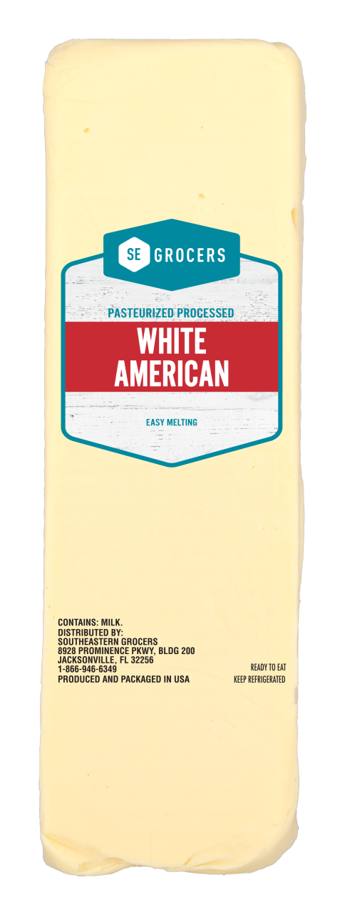 slide 1 of 1, SE Grocers Cheese White 6/5, 1 lb