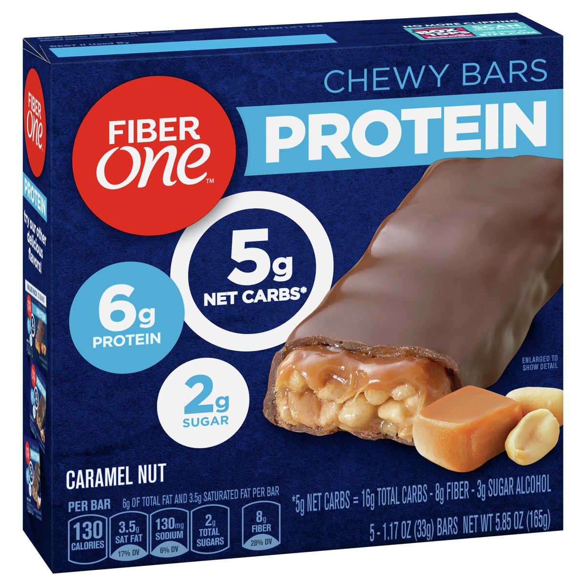 slide 3 of 9, Fiber One Protein Chewy Bars Caramel Nut 5 Pack 5.85 Oz, 5 ct