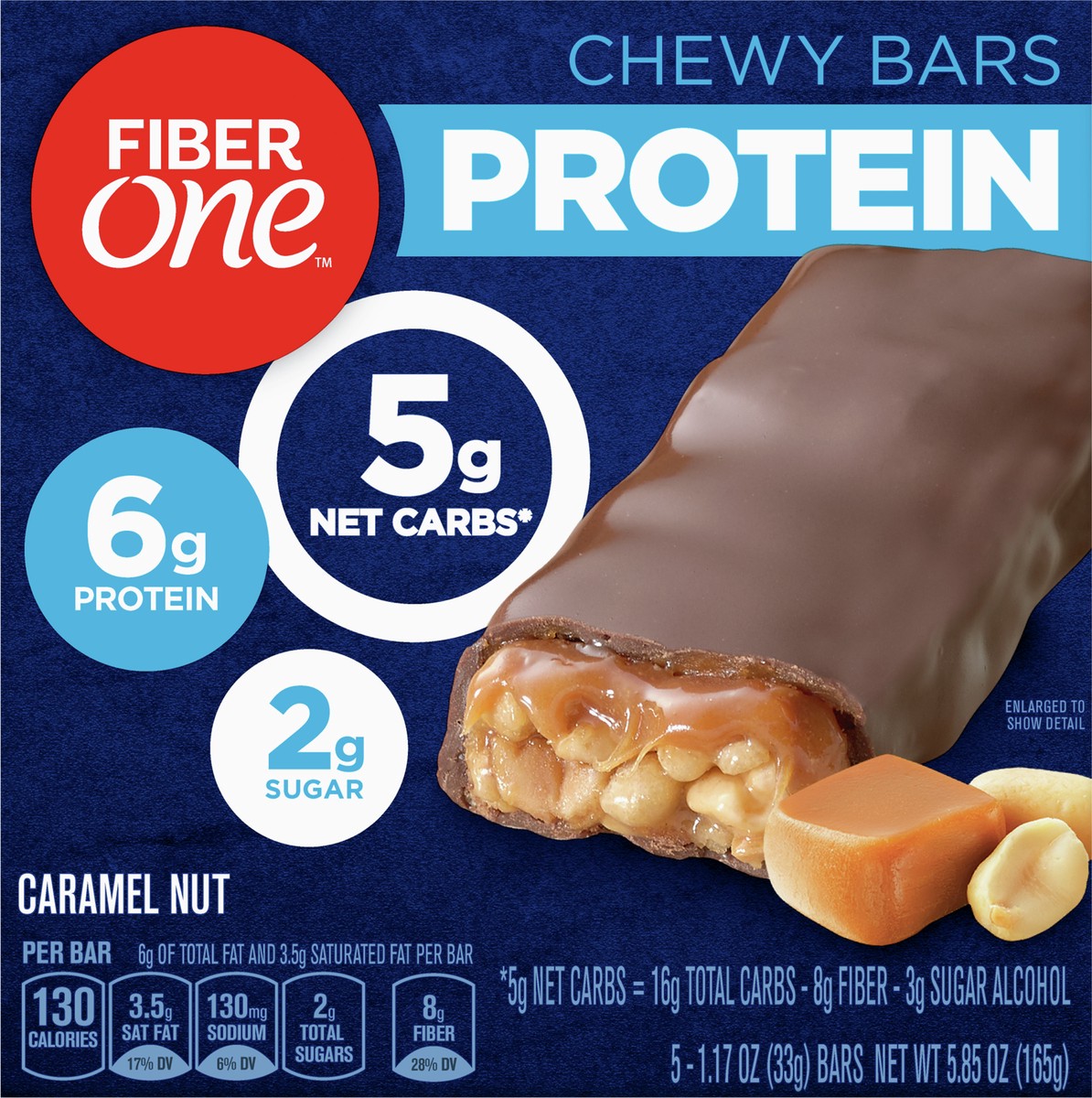 slide 6 of 9, Fiber One Protein Chewy Bars Caramel Nut 5 Pack 5.85 Oz, 5 ct