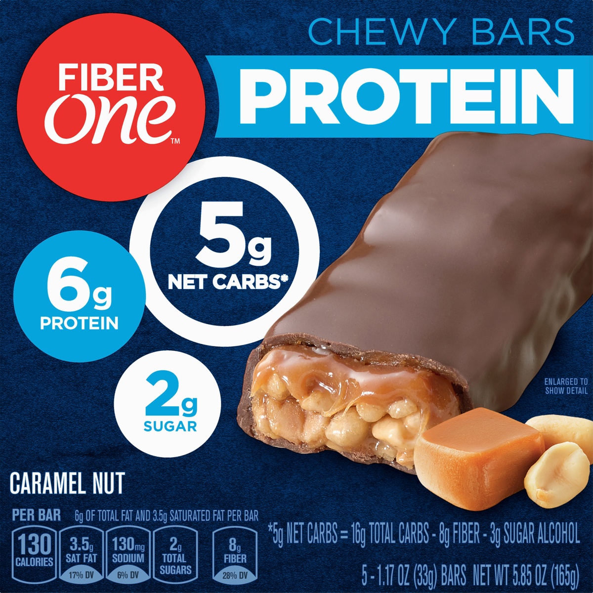 slide 10 of 10, Fiber One Chewy Bars Protein Caramel Nut, 5 ct