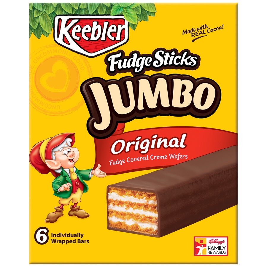 slide 1 of 4, Keebler Fudge Shoppe Jumbo Original Fudge Covered Creme Wafers, 6.6 oz