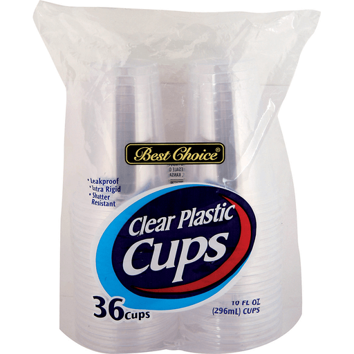 slide 1 of 1, Best Choice Clear Plastic Cups, 36 ct; 10 oz