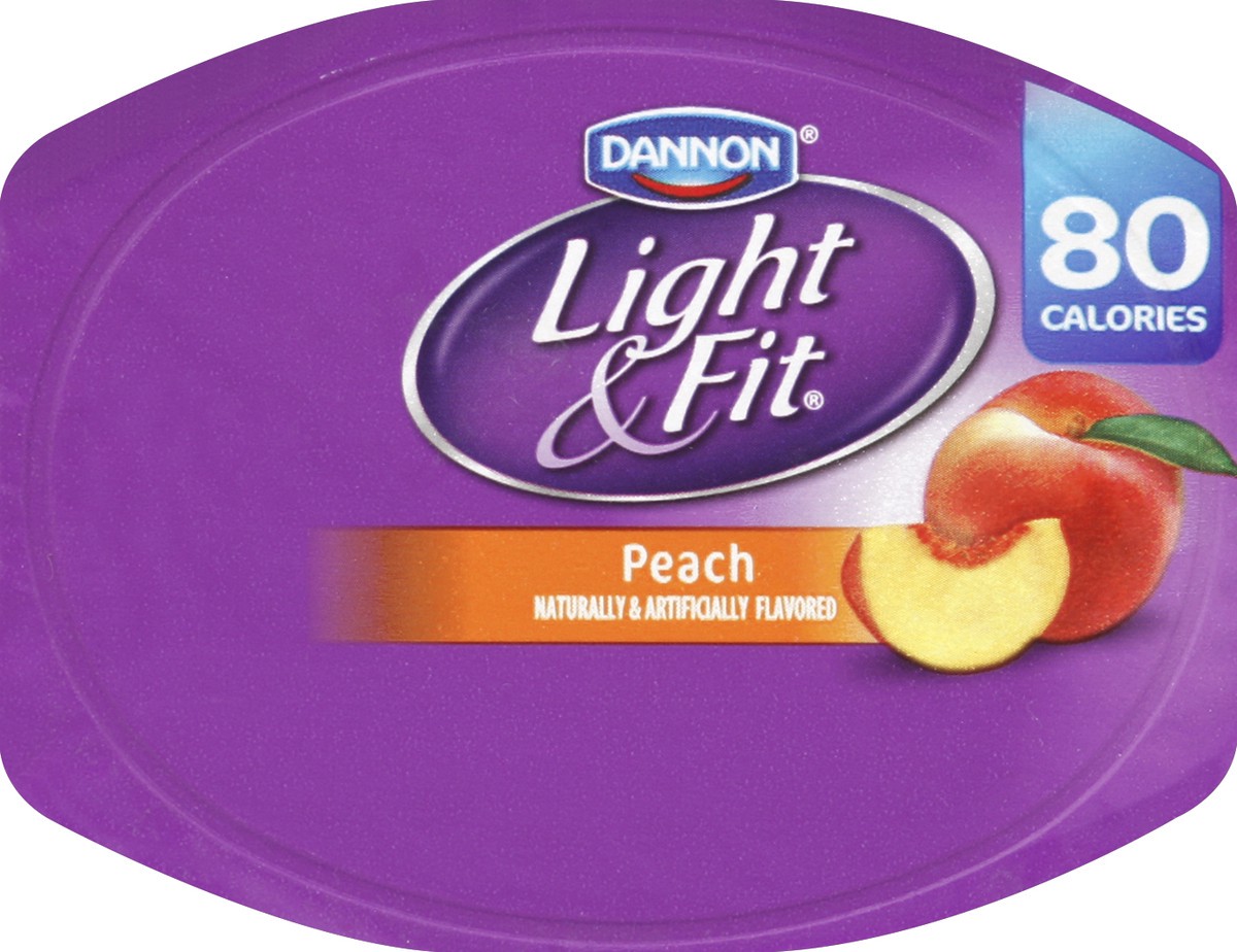 slide 2 of 3, Dannon Light & Fit Peach Nonfat Yogurt, 6 oz