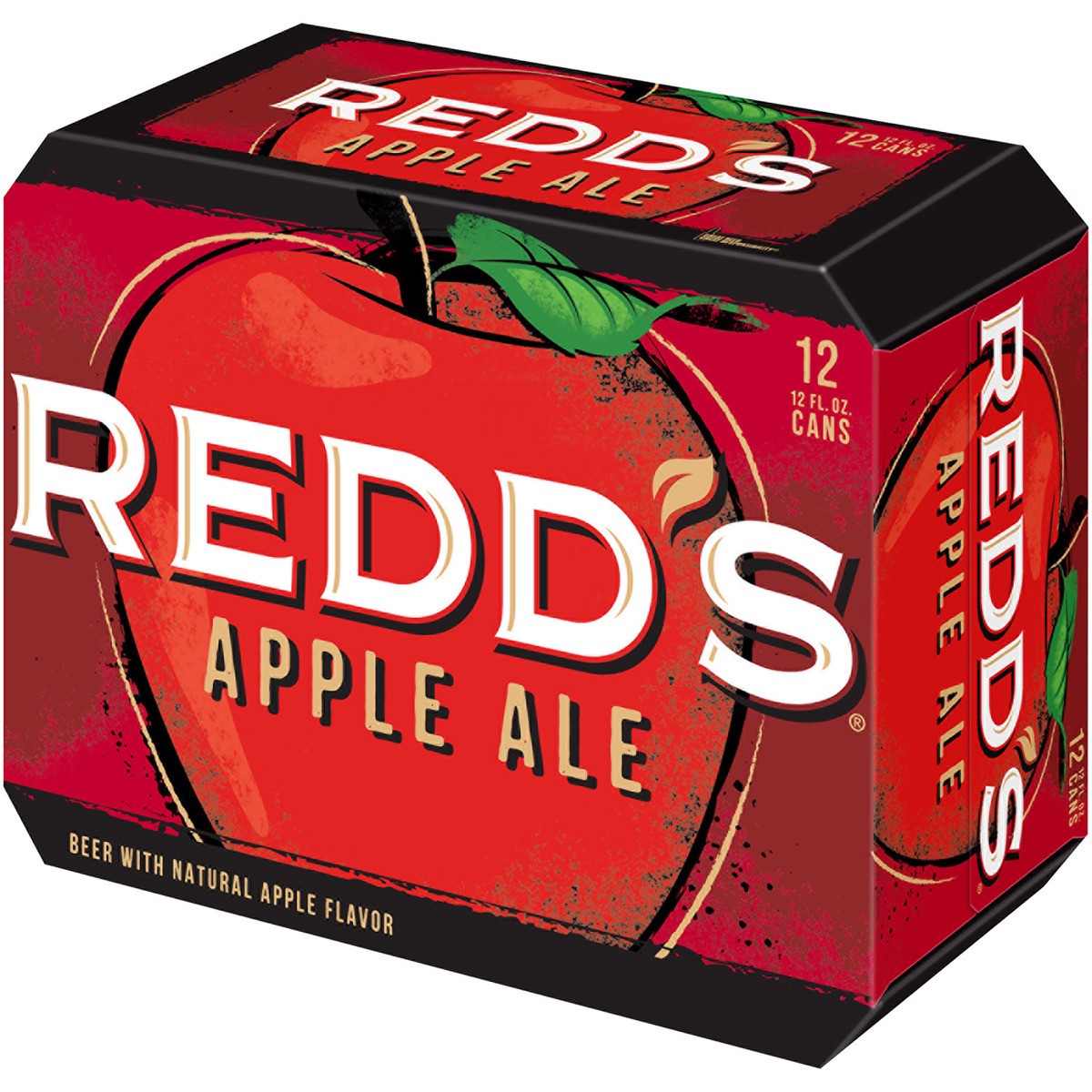 slide 3 of 5, Redd's Hard Apple Ale Beer, 12 Pack, 12 fl oz Cans, 5% ABV, 12 ct; 12 oz