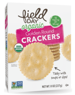 slide 1 of 1, Field Day Crackers - Organic - Golden Round, 8 oz