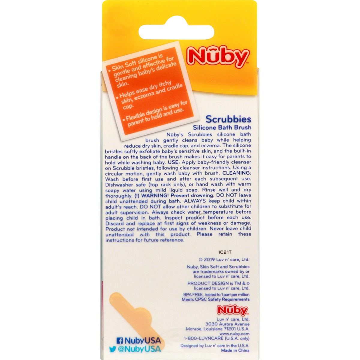 slide 4 of 8, Nuby Silicone Bath Brush, 2 ct