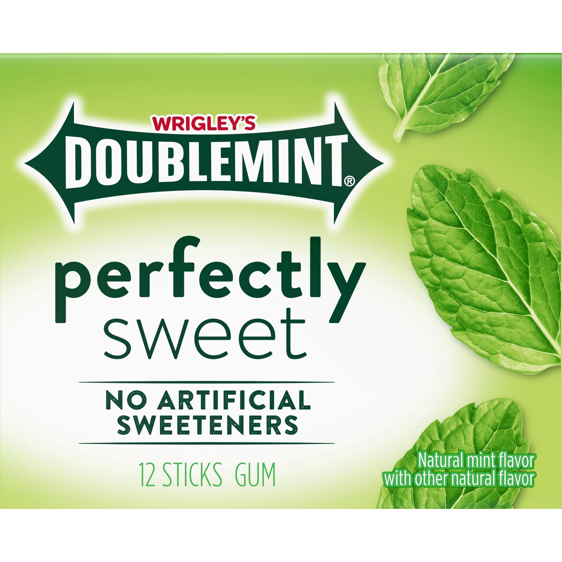 slide 4 of 7, Doublemint Wrigley's Doublemint Perfectly Sweet Chewing Gum, 12 Piece Single Pack, 12 pc