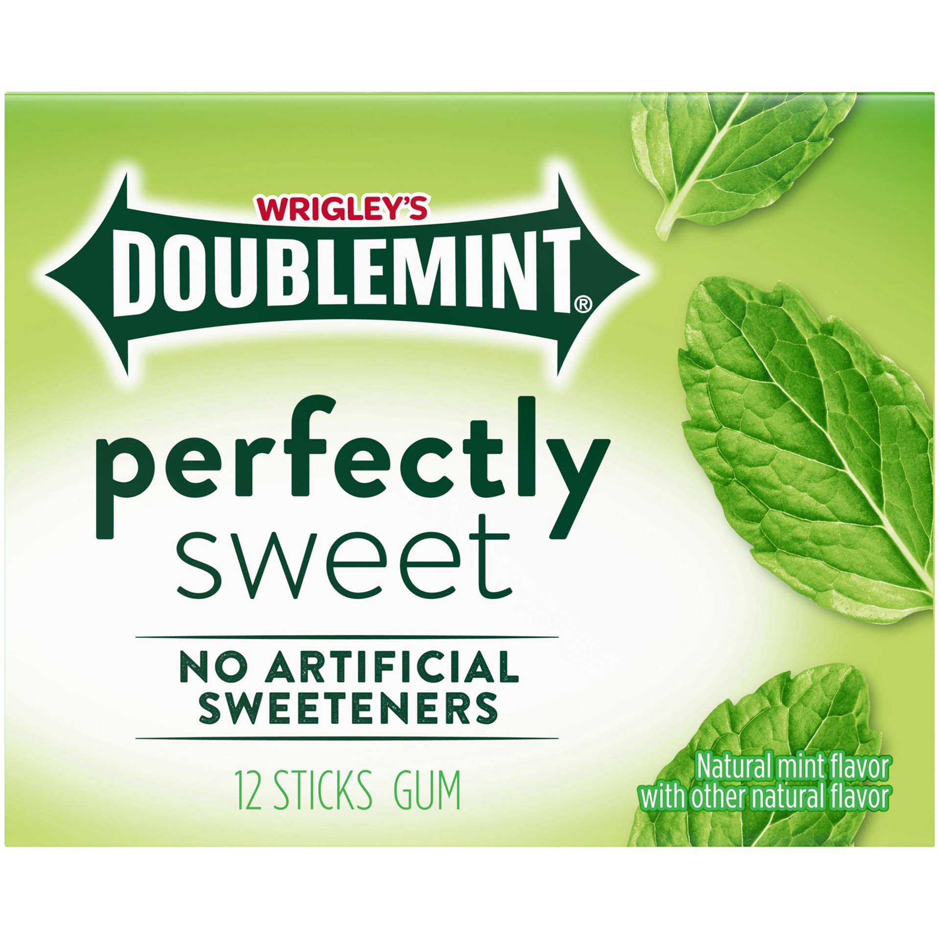 slide 1 of 7, Doublemint Wrigley's Doublemint Perfectly Sweet Chewing Gum, 12 Piece Single Pack, 12 pc