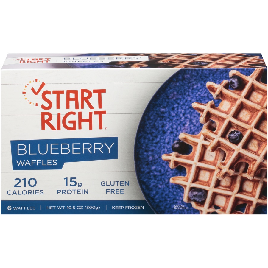 slide 1 of 6, Start Right Blueberry Waffles, 11 oz