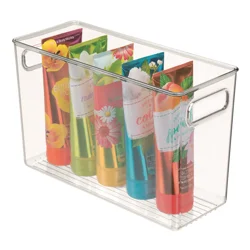 InterDesign Clear Linus Bath Binz 5 x 12 x 8 in