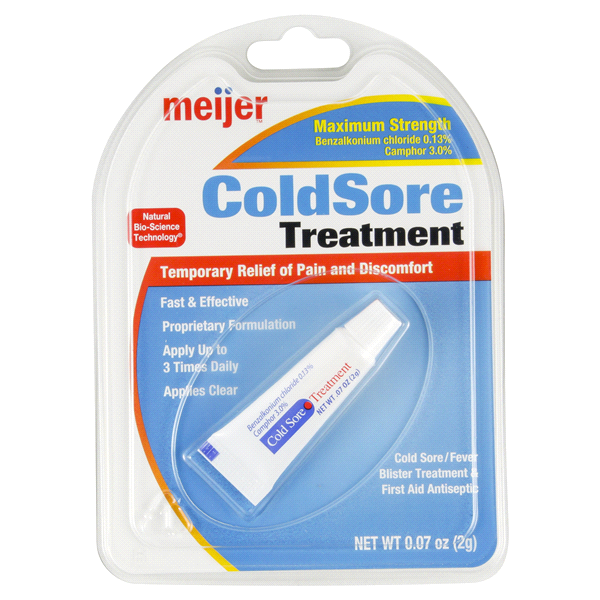 slide 1 of 2, Meijer Cold Sore Treatment, 0.07 oz