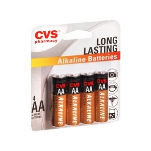 slide 1 of 1, CVS Pharmacy Long Lasting Alkaline Batteries Aa, 4 ct