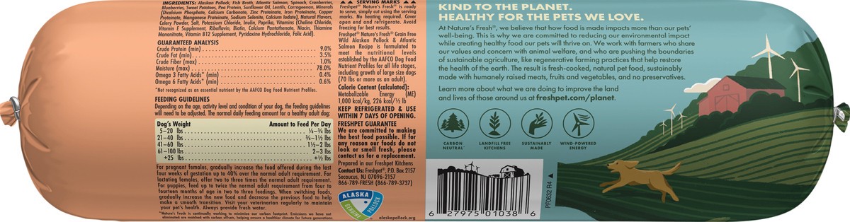 slide 2 of 3, Freshpet Healthy & Natural Dog Food, Fresh Grain Free Wild Alaskan Pollock & Atlantic Salmon Recipe, 2 lb, 2 lb