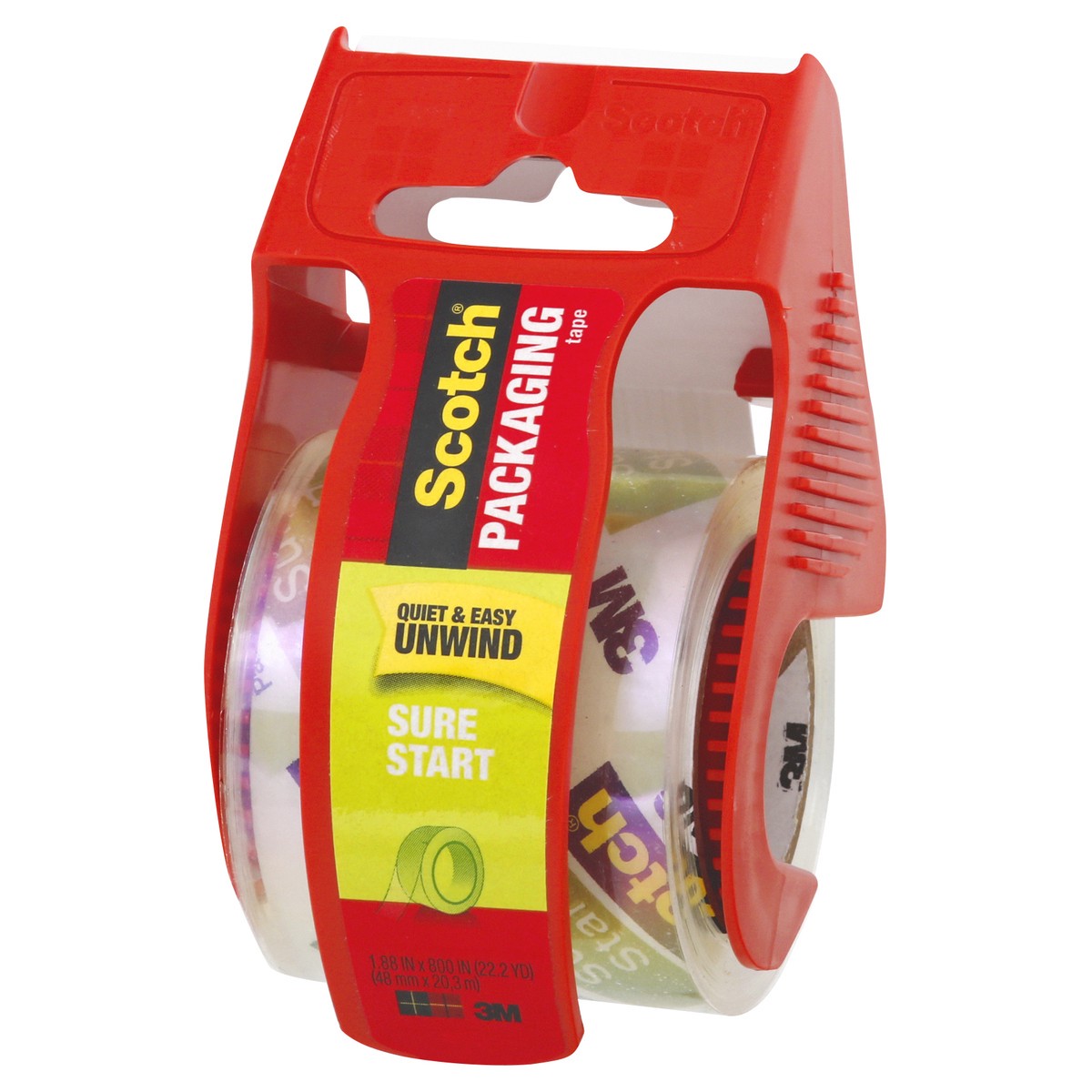 slide 3 of 9, Scotch Sure Start Shipping Packaging Tape With Dispenser, 1 ct