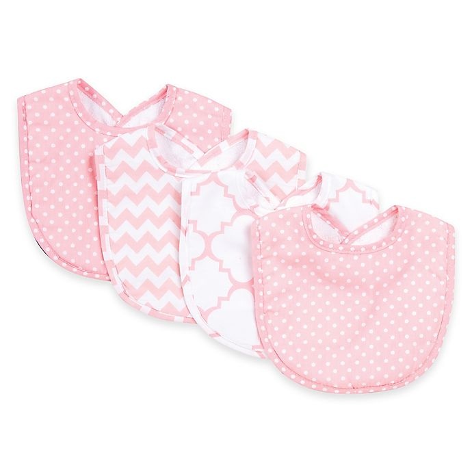 slide 1 of 2, Trend Lab Pink Sky Bib Set, 4 ct