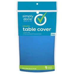 Simply Done Blue Solid Plastic Table Cover 1 Each