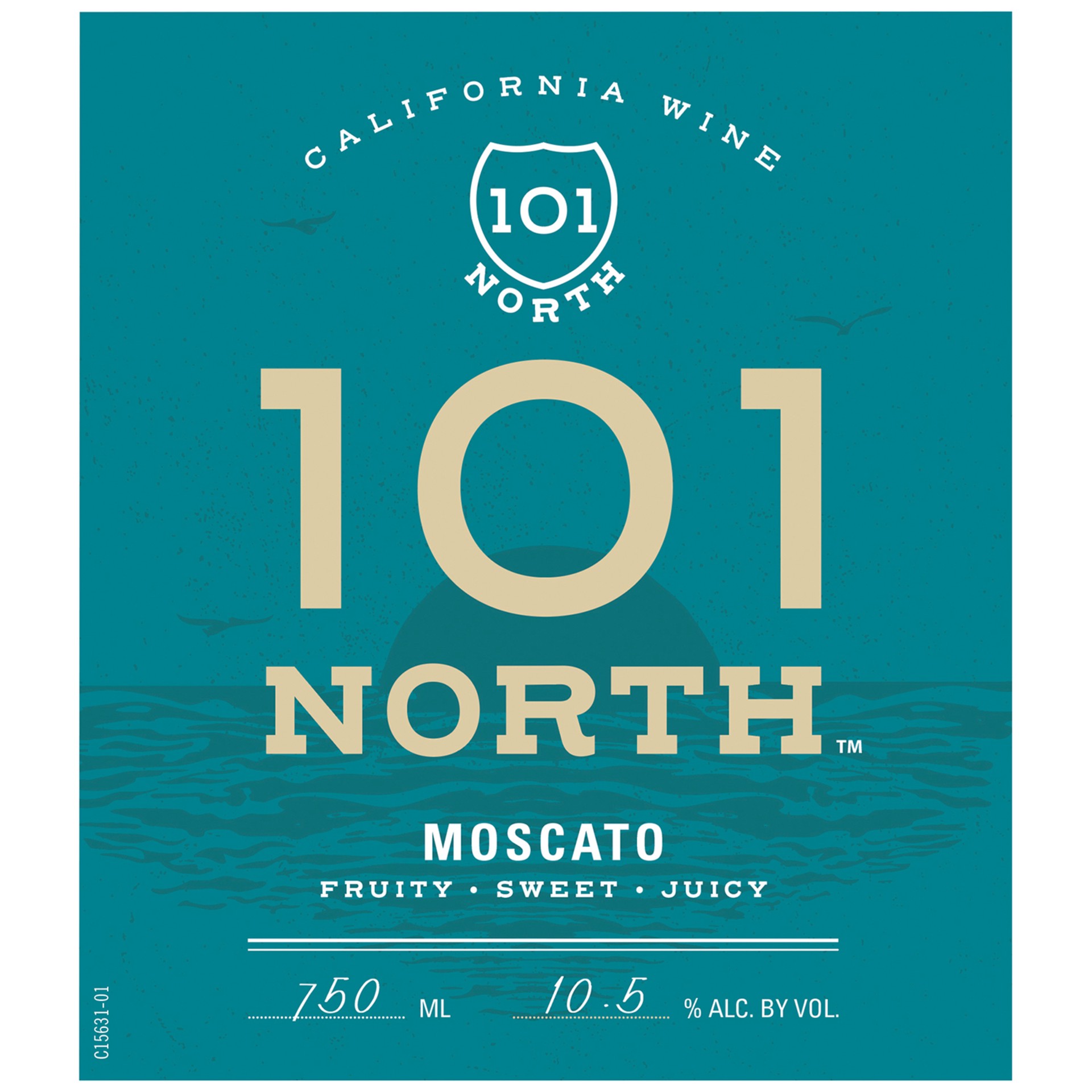 slide 2 of 2, 101 North Moscato California Wine, 750mL Bottle, 10.5% ABV, 750 ml
