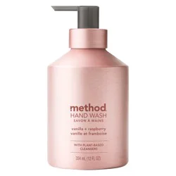 method Premium Gel Hand Wash, Vanilla + Raspberry, 12 Ounce