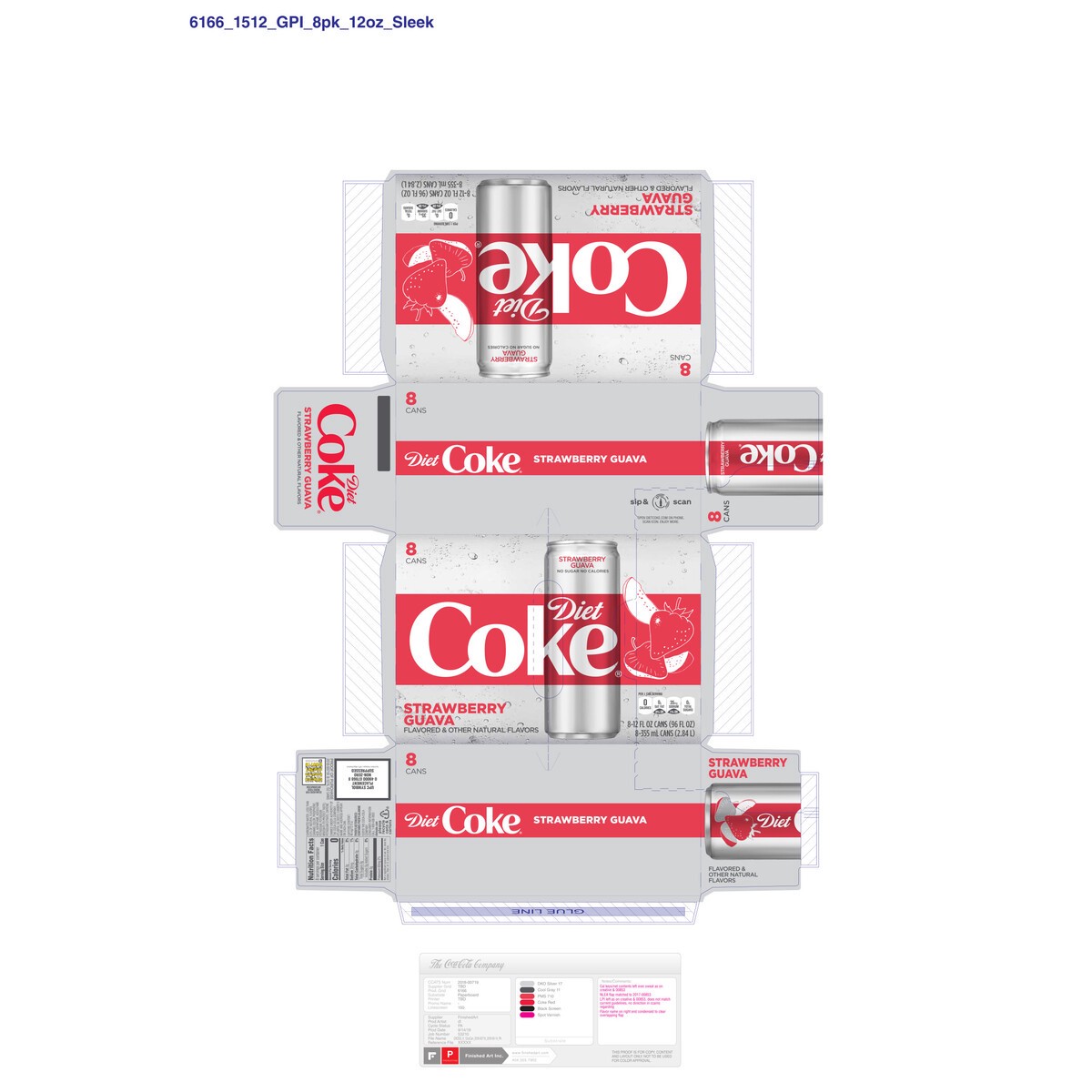 slide 9 of 14, Diet Coke Strawberry Guava Fridge Pack Cans, 12 fl oz, 8 Pack, 8 ct