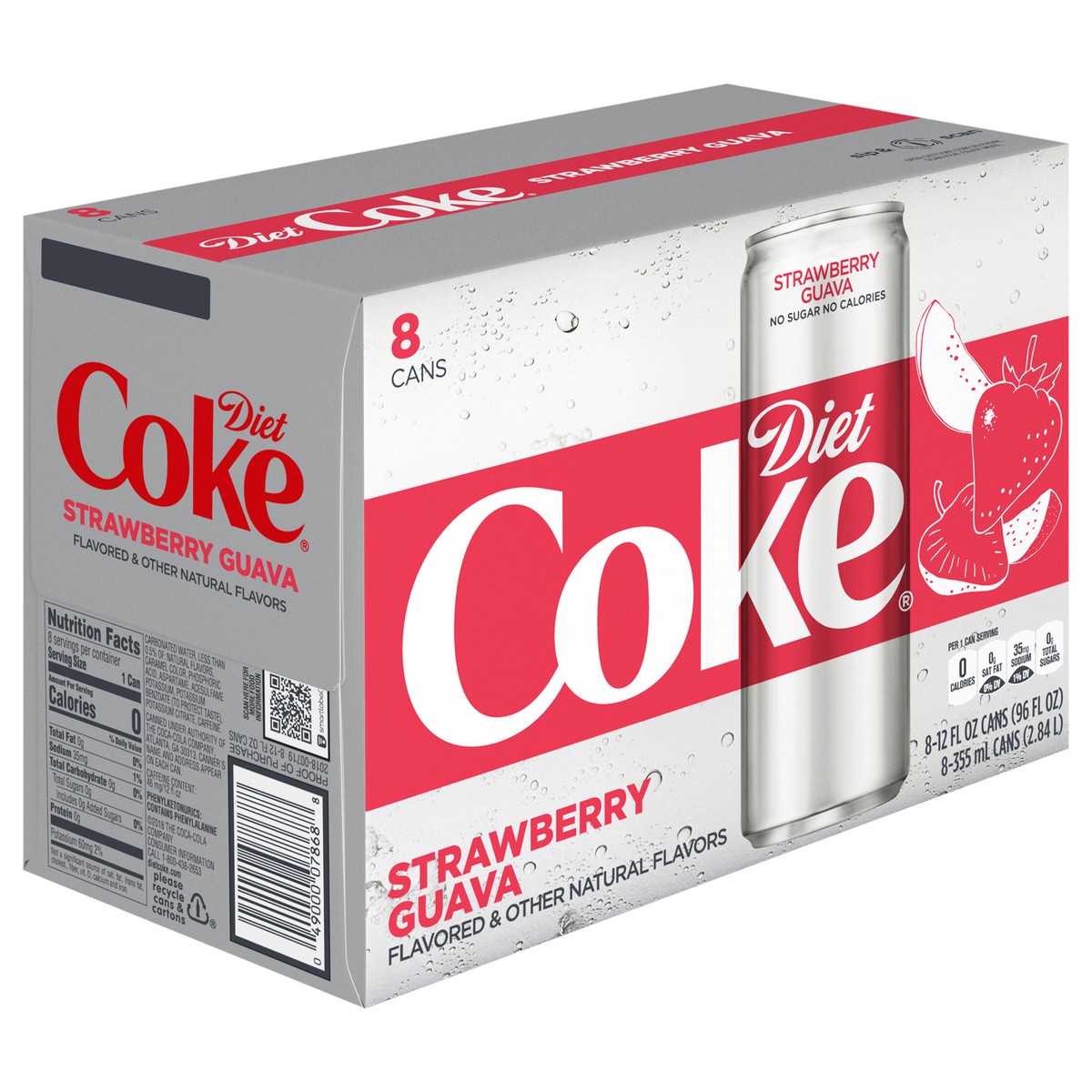 slide 5 of 14, Diet Coke Strawberry Guava Fridge Pack Cans, 12 fl oz, 8 Pack, 8 ct