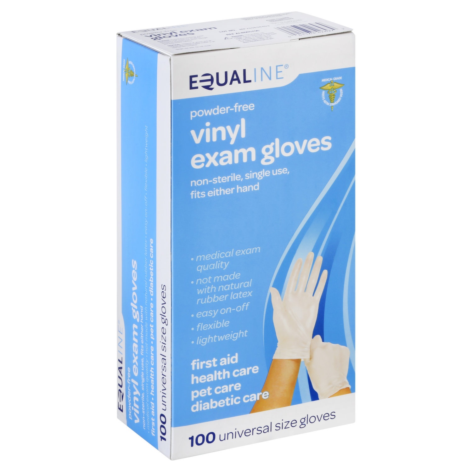 slide 1 of 1, Equaline Equali Vinyl Gloves 1size, 100 ct