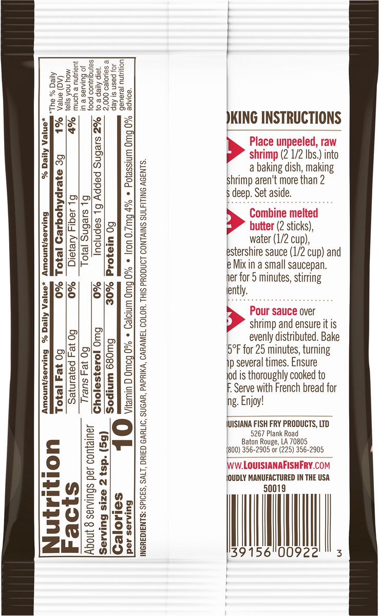 slide 2 of 9, Louisiana Fish Fry Products New Orleans-Style BBQ Shrimp Sauce Mix 1.5 oz, 1.5 oz