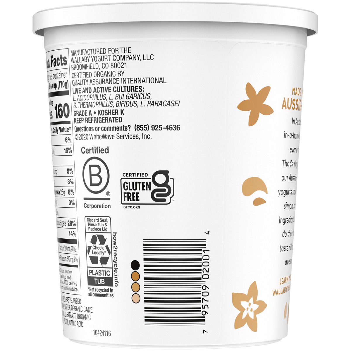 slide 4 of 8, Wallaby Organic Whole Milk Vanilla Yogurt, 32 Oz., 32 oz