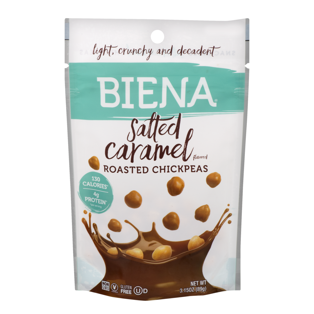 slide 1 of 2, Biena Foods Chickpea Snack Salted Caramel, 3.15 oz