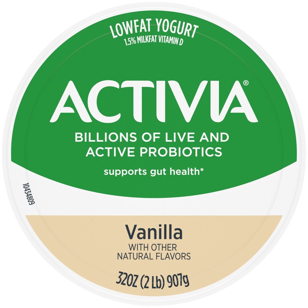 slide 2 of 5, Activia Dannon Vanilla Activia Probiotic Yogurt Lowfat, 32 oz