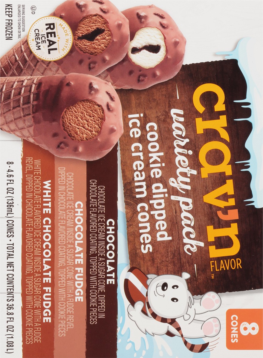 slide 5 of 9, Crav'n Flavor Variety Pack Cookie Dipped Ice Cream Cones 8 ea, 1 ct