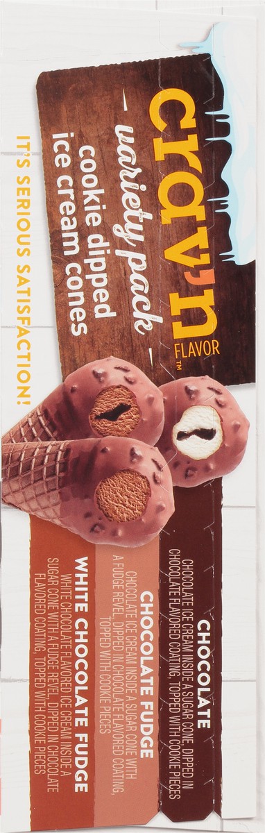 slide 9 of 9, Crav'n Flavor Variety Pack Cookie Dipped Ice Cream Cones 8 ea, 1 ct