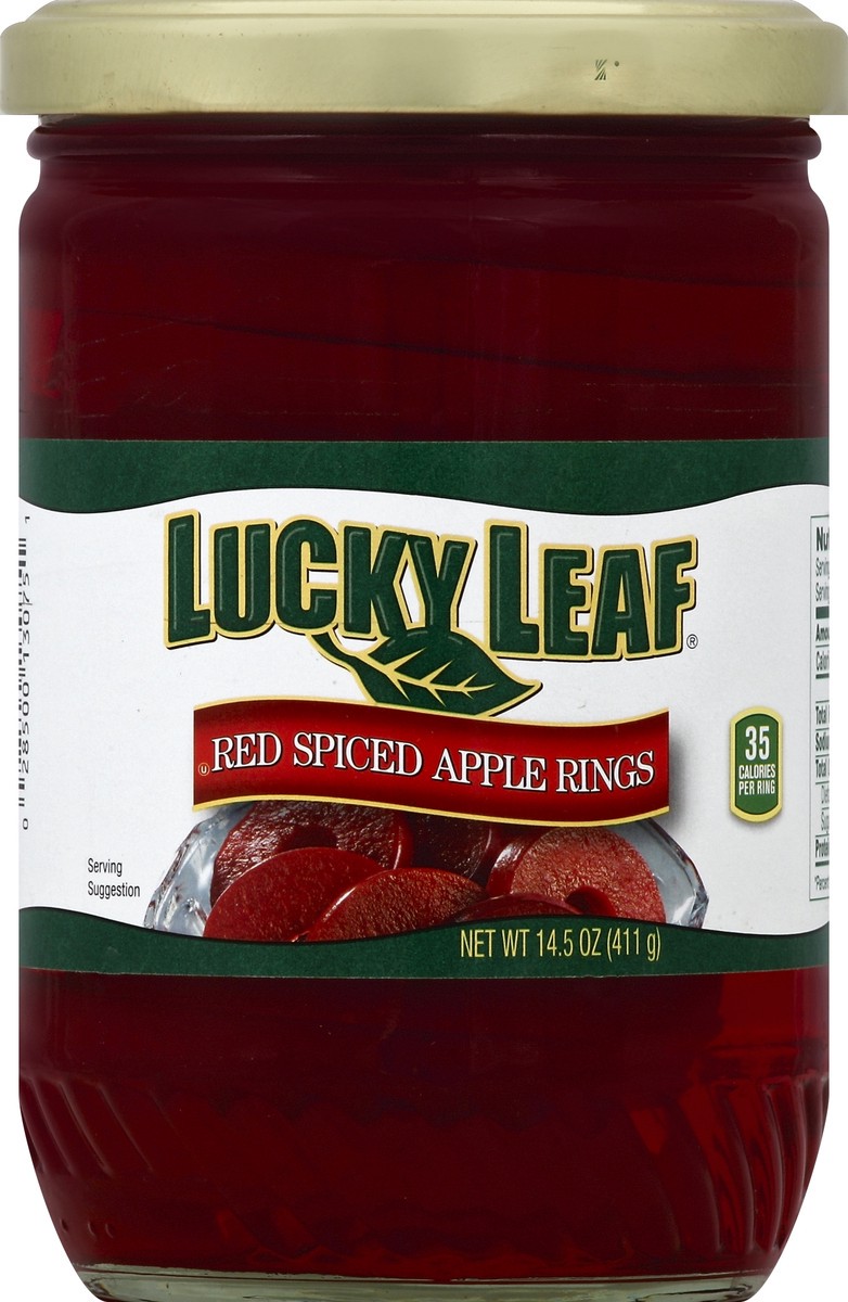 slide 1 of 2, Lucky Leaf Apple Rings 14.5 oz, 14.5 oz