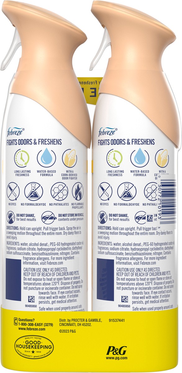 slide 7 of 7, Febreze Air Freshener Spray, Odor-Fighting Room Spray, Soothe & Restore Scent, 8.8oz, 2 Count, 2 ct