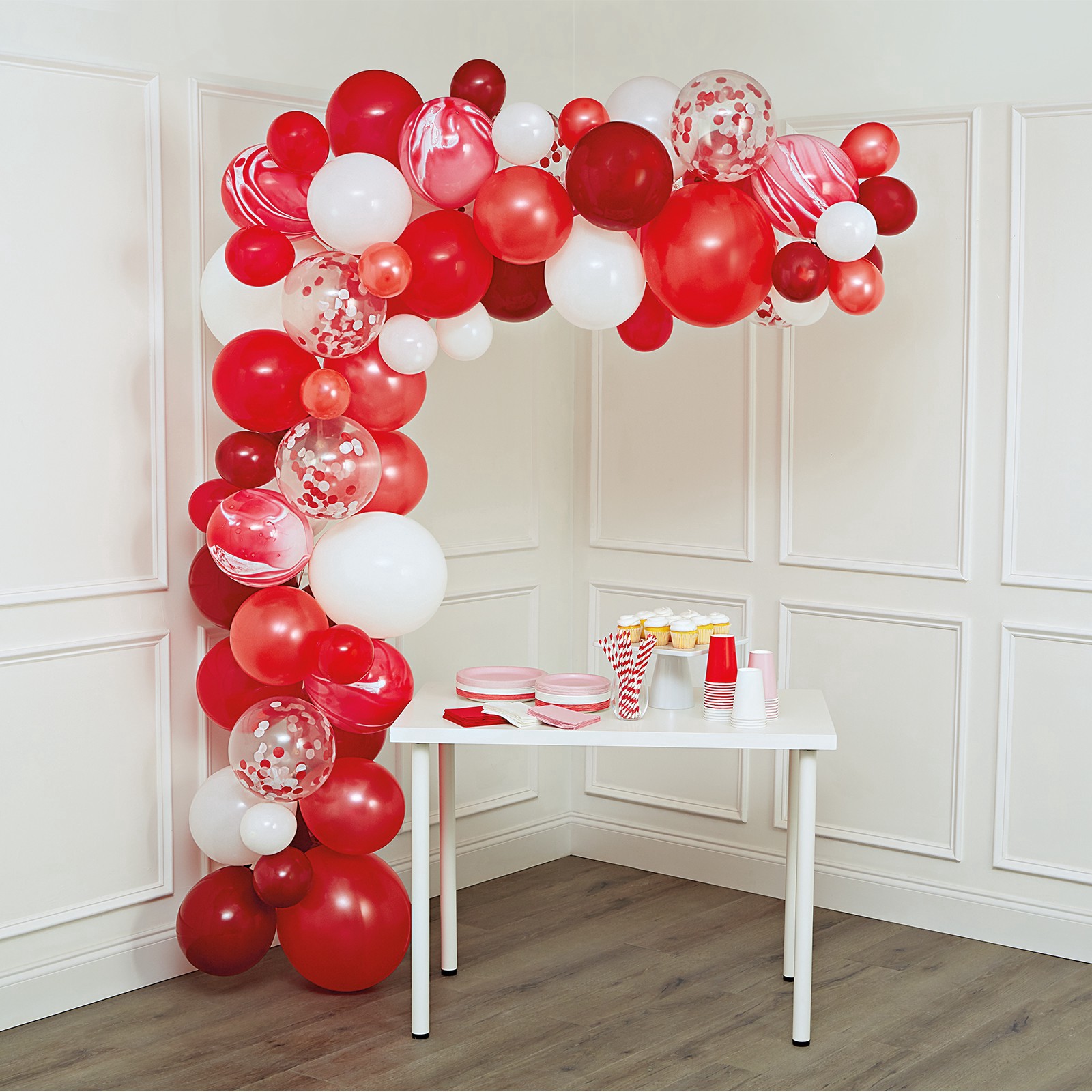 slide 3 of 4, 10ft. Red Garland Balloon Kit By Celebrate It, 10 in