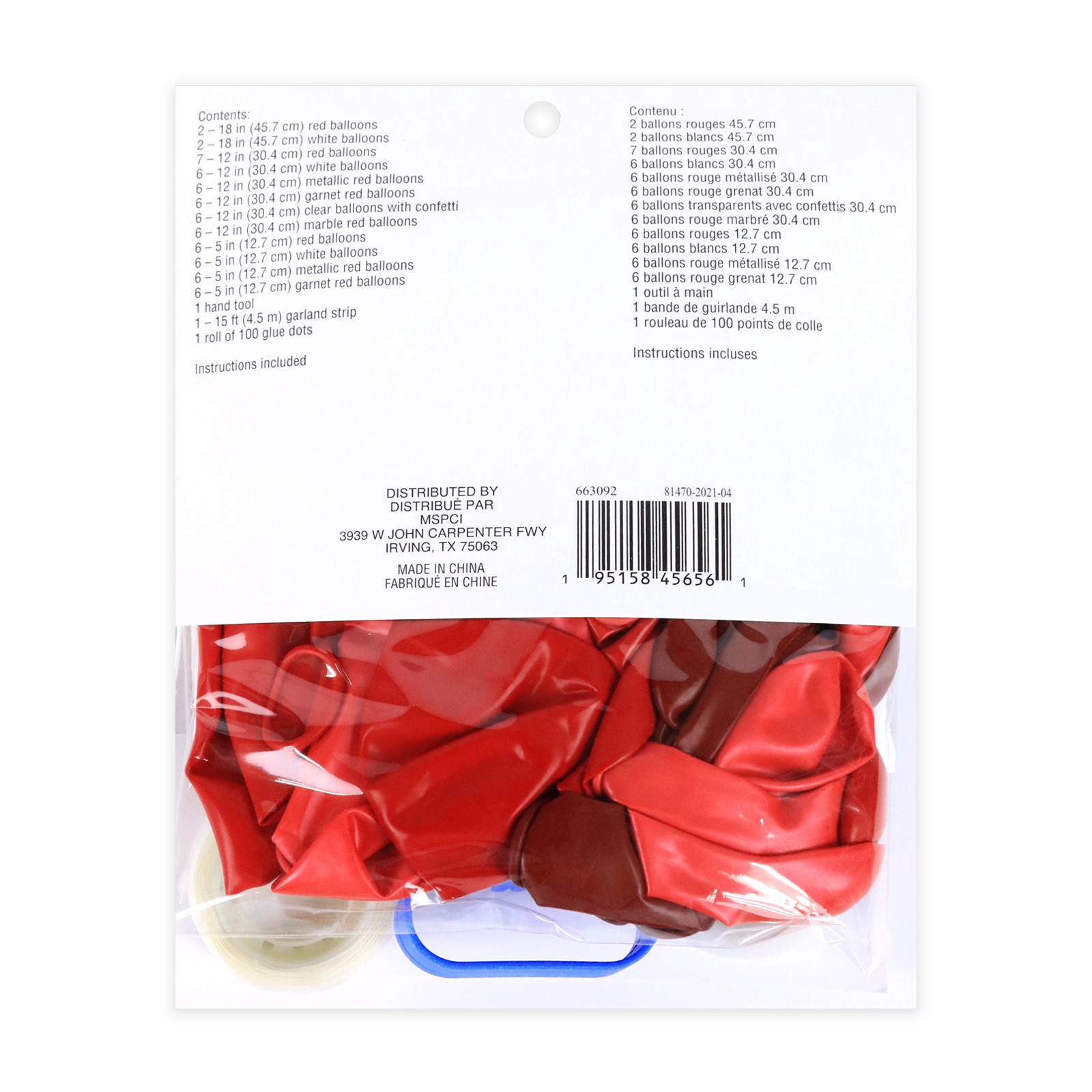 slide 2 of 4, 10ft. Red Garland Balloon Kit By Celebrate It, 10 in