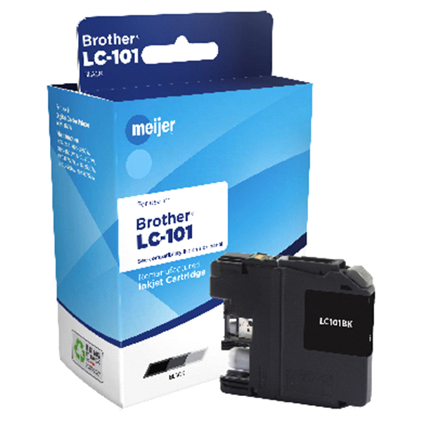 slide 1 of 1, Meijer Brand Remanufacture Ink Cartridge, Replacement for Brother LC-101, 1 ct