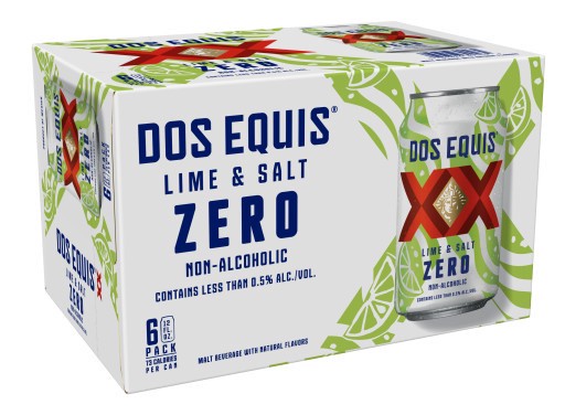 slide 2 of 2, Dos Equis Lime & Salt Zero, 6 Pack, 12 fl oz Cans, 6 ct; 12 oz