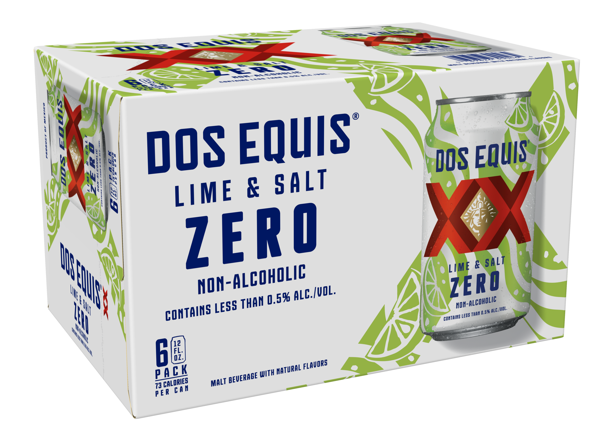 slide 1 of 2, Dos Equis Lime & Salt Zero, 6 Pack, 12 fl oz Cans, 6 ct; 12 oz