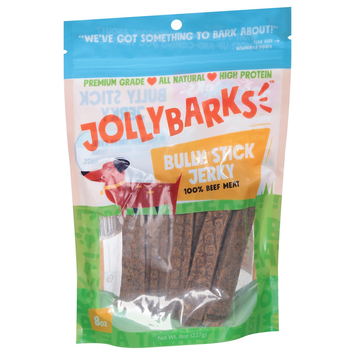 slide 11 of 15, JollyBarks Beef Bully Stick Jerky 8 oz, 8 oz