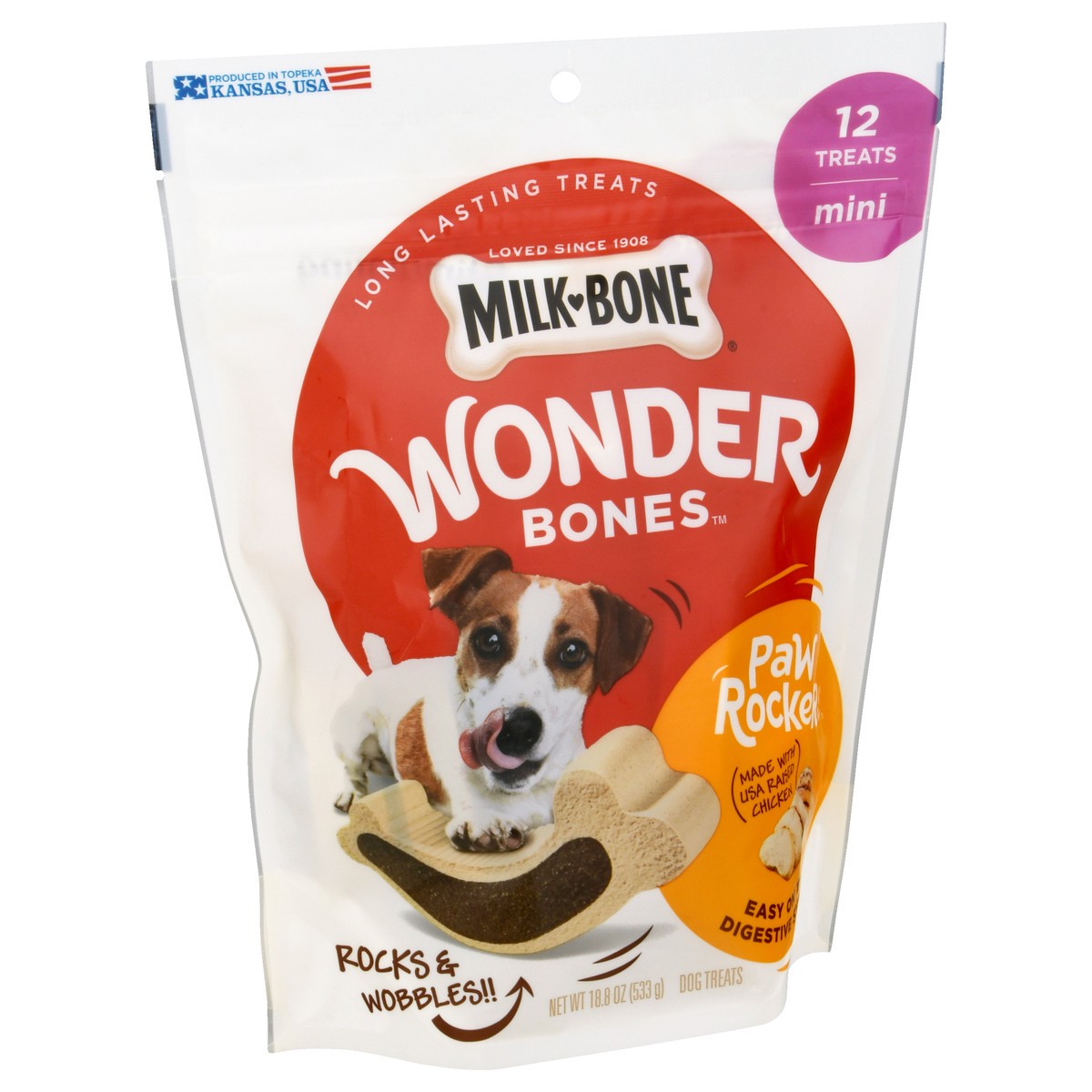 slide 9 of 9, Milk-Bone Wonder Bones Paw Rockers Mini Dog Treats 12 ea, 12 ct