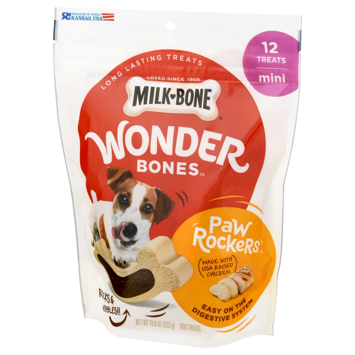 slide 3 of 9, Milk-Bone Wonder Bones Paw Rockers Mini Dog Treats 12 ea, 12 ct