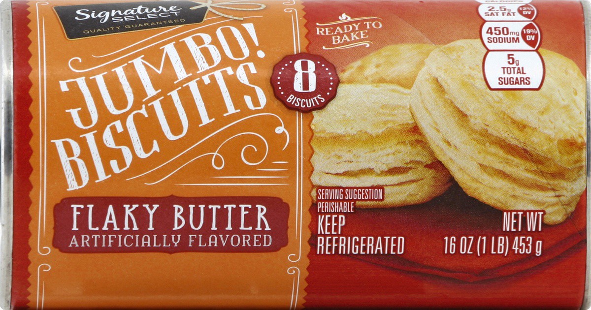 slide 2 of 3, Signature Select Flaky Layers Butter Jumbo! Biscuits 8 ea, 8 ct