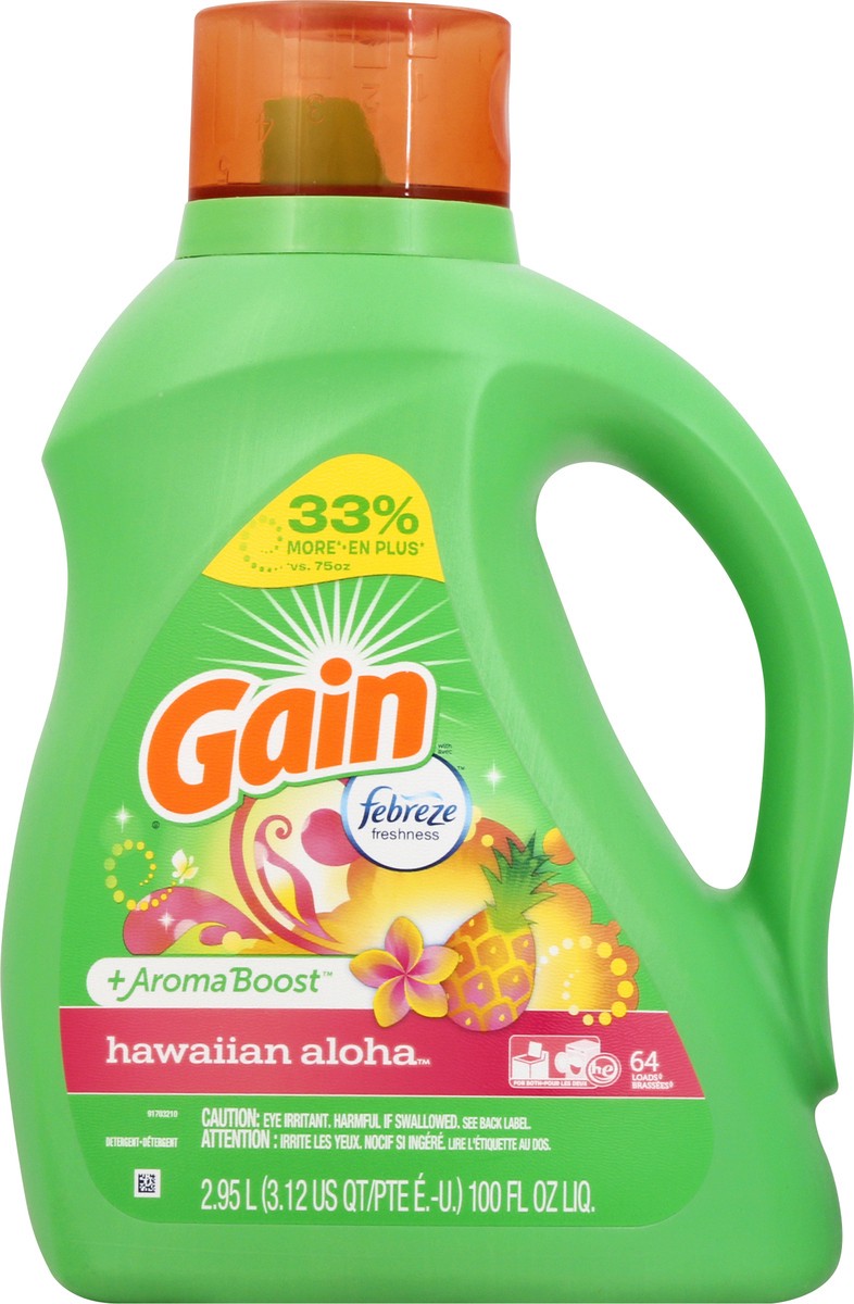 slide 4 of 11, Gain +Aroma Boost Hawaiian Aloha Detergent 2.95 lt, 2.95 l