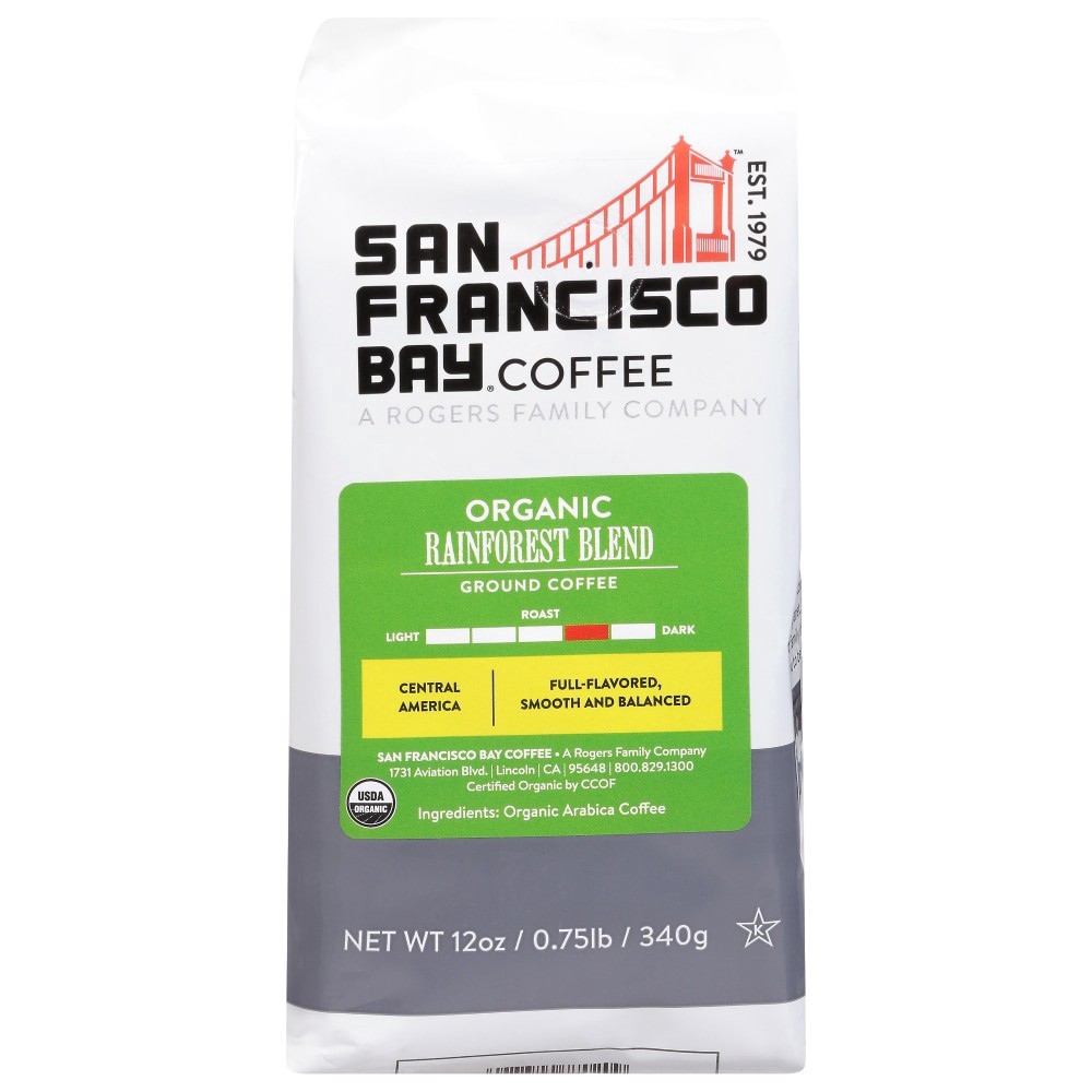 slide 1 of 1, SF Bay Coffee Organic Ground Medium Roast Rainforest Blend Coffee - 12 oz, 12 oz