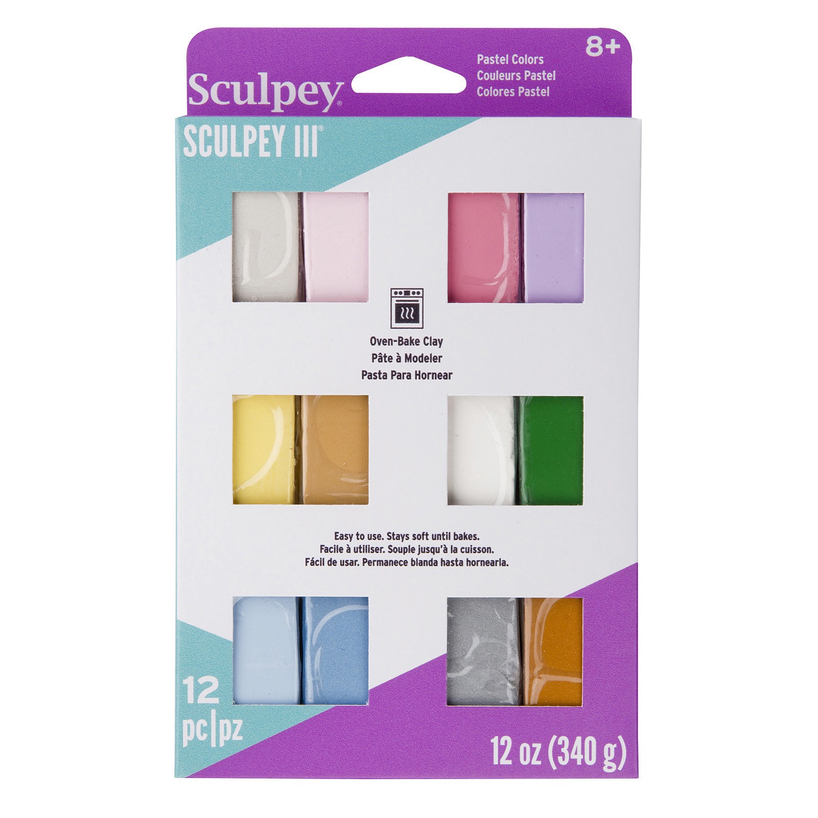 slide 2 of 2, Sculpey Iii Pastel Multipack Oven Bake Clay, 1/4 in