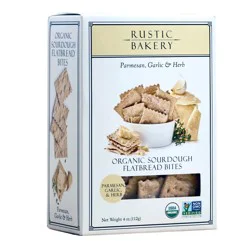Rustic Bakery Parmesan Garlic & Herb Organic Sourdough Flatbreat Bites, 4 oz